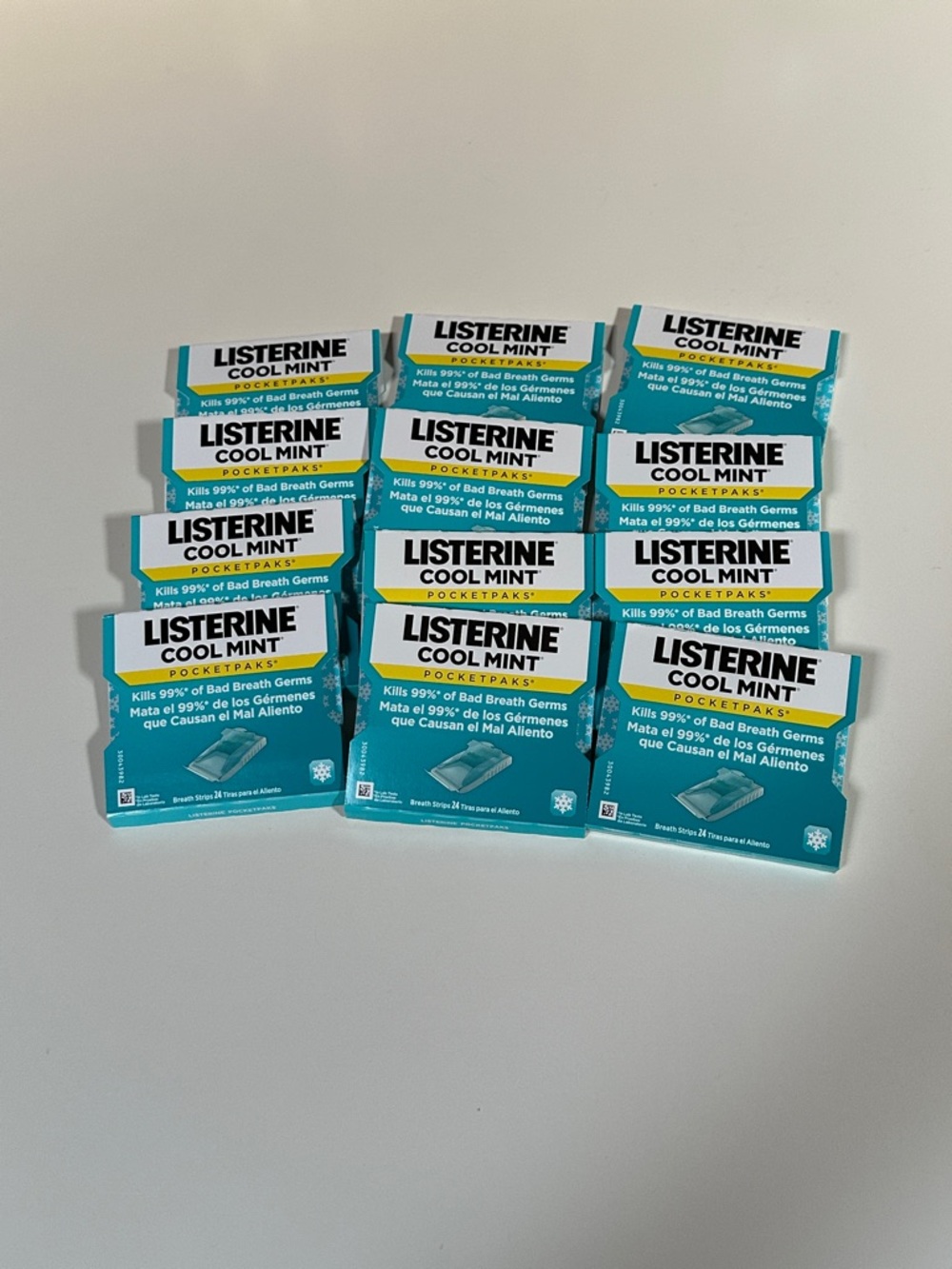 12 Packs Of Listerine Cool Mint Breath Strips Pock